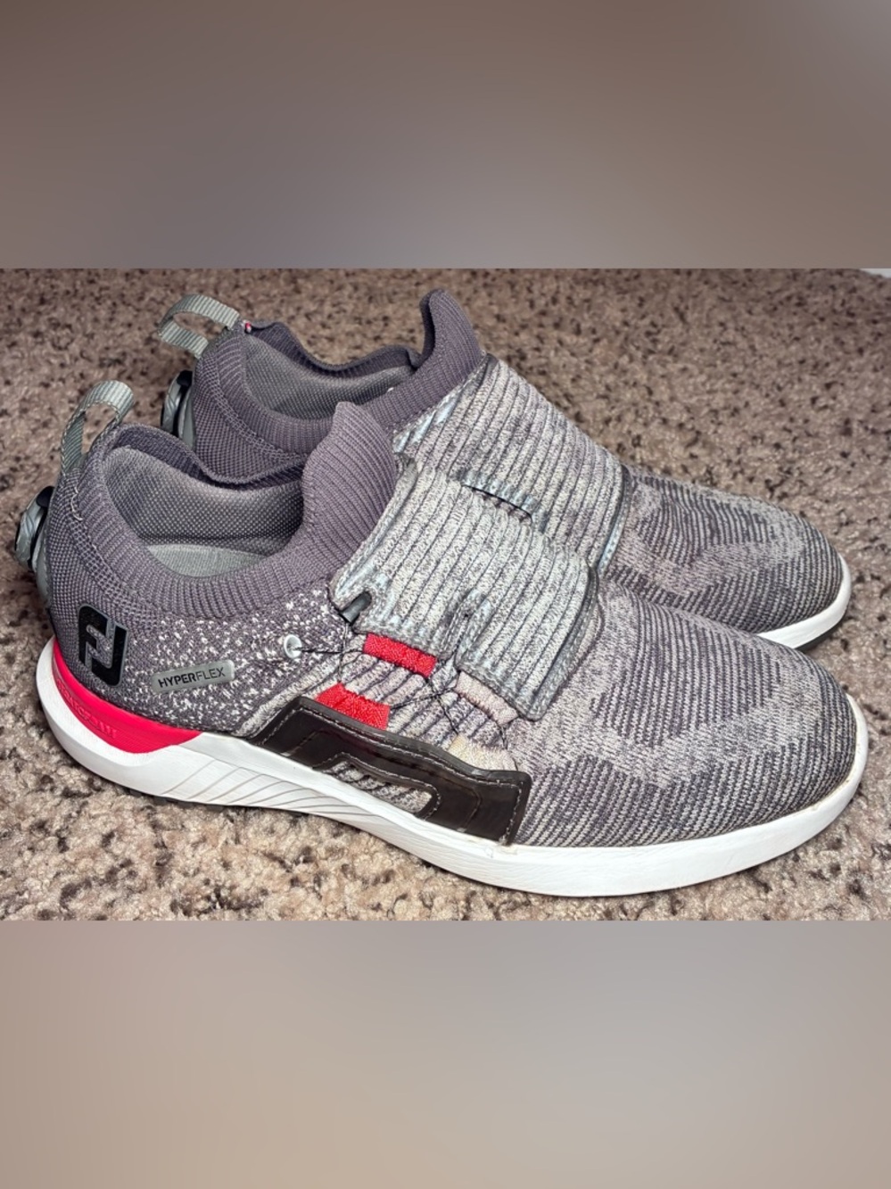 FootJoy HyperFlex BOA Golf Shoes Wrapid Fit Spiked Gray Waterproof Mens 8W